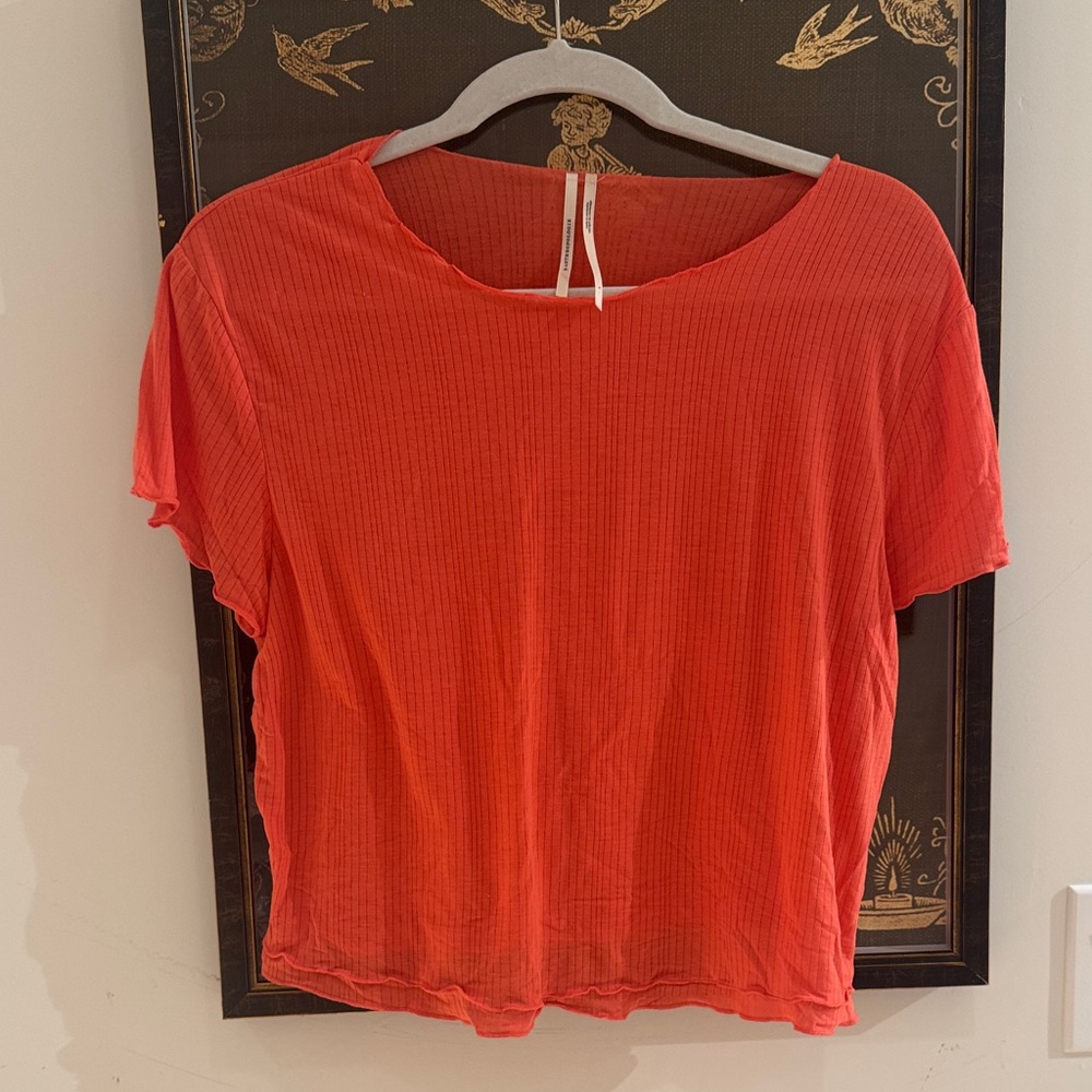 Anthropologie Vibrant Orange Short Sleeve Top